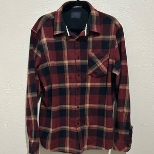 Nomad Burgundy & Black Men’s Plaid Casual Shirt Thermal Lined XL